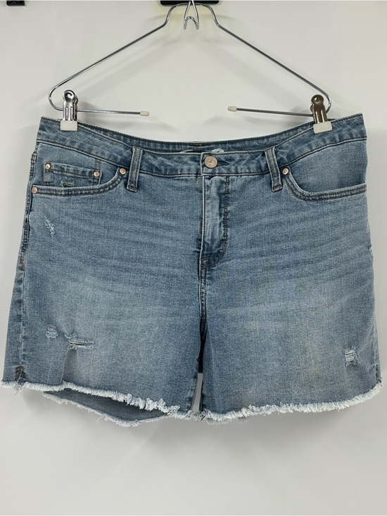 Seven7 Pants - Seven7 Faded Light Blue Denim Frayed Hem Shorts